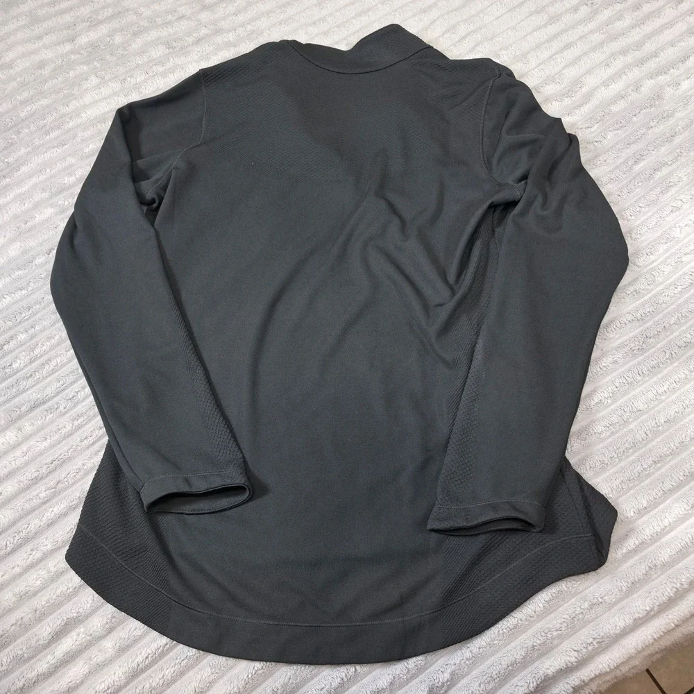 Nike Golf Dri-FIT Quarter Zip Pullover Black Textured Women Large L 802870-010